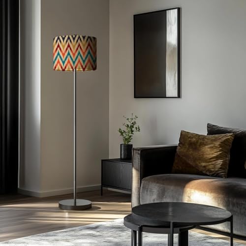 Image of Rellon Industries Floor Lamp for Living Room with 3 Shelves Decorative Metal Floor Lamp Standing Home Decoration Floor JuteLamp Shade Reading for Bedroom, Office,Kitchen (A5) (A5)