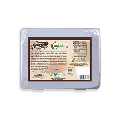 Nutriorg Organic Raw Jaggery Cubes (24 Ounces, Pack Of 1) | Jaggery Blocks | Brown Sugar Cubes (700 Gm) #TOP1