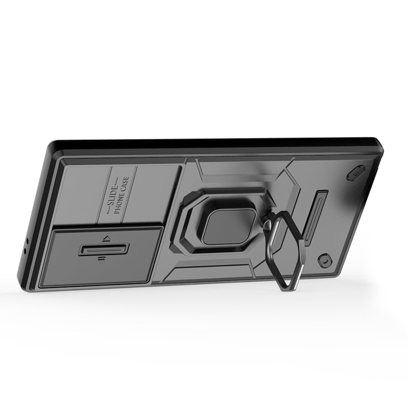 Image of CamShield Pro Case with Slide Camera Protection and 360 Protection Ring Stand Bumper Back Case Cover for Samsung Galaxy S24 Ultra 5G (Blue)