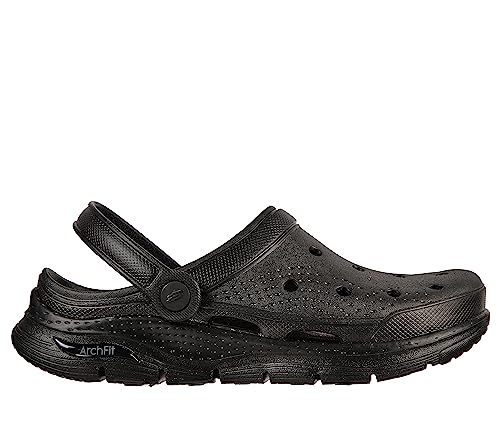 Skechers Women's FOAMIES Arch Fit - It's A Fit Clog, Black, 6.5