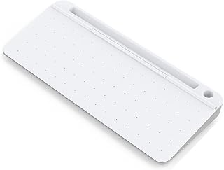 Jrifedptry Pizarra blanca de escritorio de cristal templado, para oficina, borrable, para notas, reposamuñecas, fácil de instalar, fácil de usar