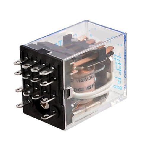 Relé HH54P DC 12V 14 pines 4P2T interruptor electromagnético 5A 240V AC
