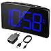 Produktbild PICTEK Digitaler Wecker mit 6 Helligkeiten LED Wecker Digital mit Adapter Dual Alarm USB-Ladeanschluss 3 Lautstärke 3 Alarmtöne Snooze 12/24 Stunden Ultraklare Blaue Ziffern Randlos Kurve