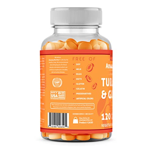 Amazing Formulas Turmeric Curcumin 270Mg With Ginger 12Mg Per Serving Supplement | 120 Gummies | Apricot Flavor | Non-Gmo | Gluten Free | Made In Usa #TOP1