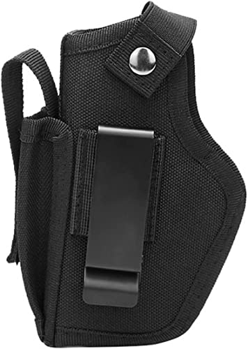 SovZovy Pistolenholster,Holster,Verdeckte Pistolenholster für Männer Frauen,abnehmbare Gürtelholster Training Gun Pouch,Gelten Klein und Großpistolen Rechts und Linkshänder (Mit Mag-Tasche) Schwarz
