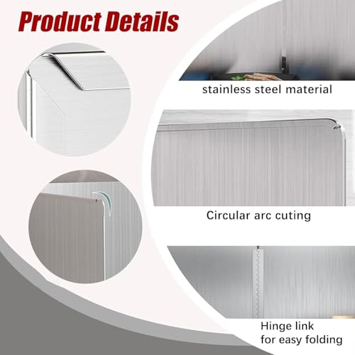 Protector de salpicaduras de cocina en acero inoxidable con aislamiento térmico 6