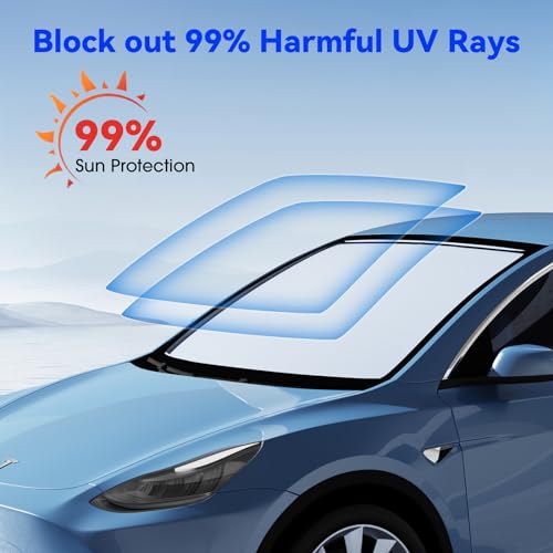 Image of helloleiboo 𝟐𝟎𝟐𝟒 𝑼𝑷𝑮𝑹𝑨𝑫𝑬 Foldable Car Windshield Sun Shade Umbrella,360 Rotating Sunshade for Car Windshield Front Window Reflective Heat Automotive Interior Sun Protection for Cars Trucks