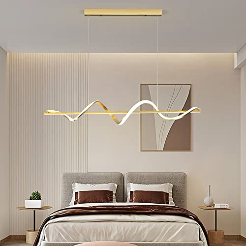 Lustre linéaire moderne LED en spirale style contemporain