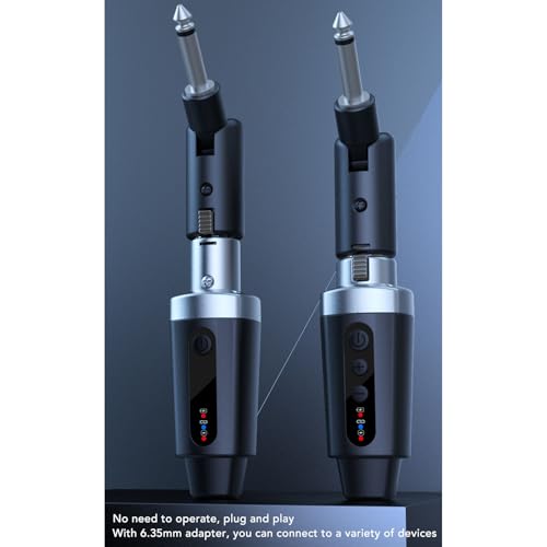 Sistema adaptador inalámbrico de micrófono transmisor y receptor XLR UHF con larga duración de batería para bodas y presentaciones en vivo ABS negro 1 set miniatura 2