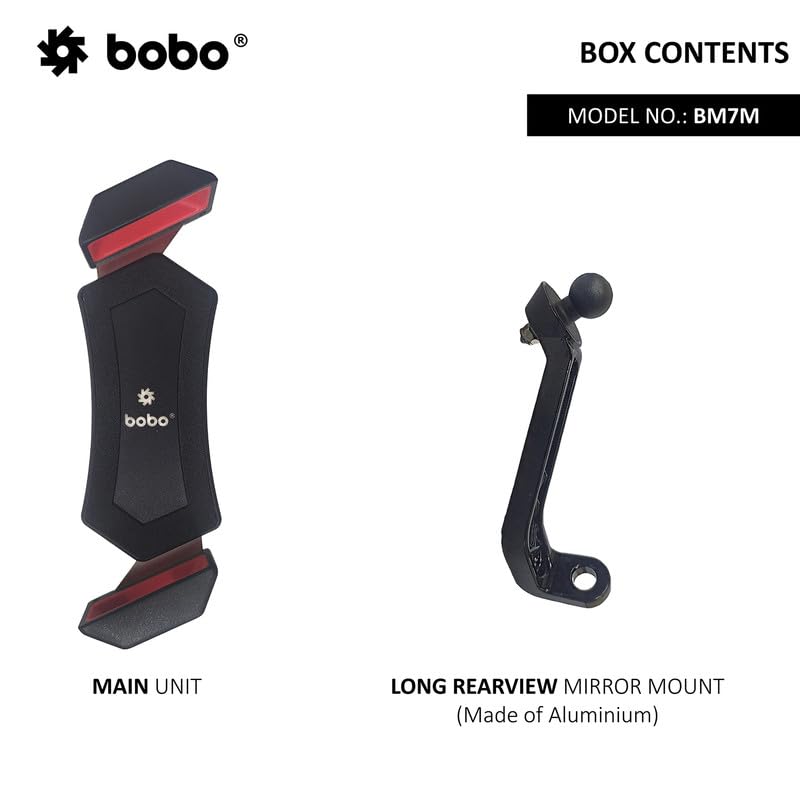 Image of BOBO BM7M Diagonal Grip Waterproof Bike /Motorcycle /Scooter Mobile Phone Holder Mount, Ideal for Maps and GPS Navigation (Black)