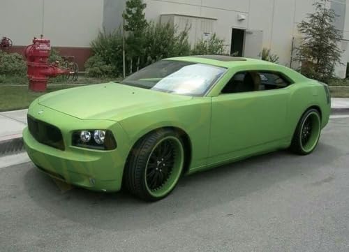 Image of WISDOM Apple Green Matt Metallic Vehicle Wrap Vinyl matt Finish Easy Apply Air-Release Weatherproof DIY Car & Motorcycle (Apple Green Metallic, 20 Inch X 7 Feet)