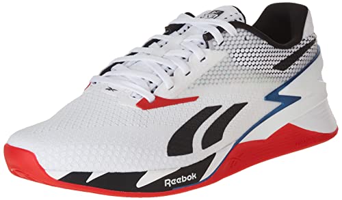 Reebok Nano X3 Cross Trainer da donna, Ftwr Bianco/Nero Nucleo/Blu Vector, 8.5 US