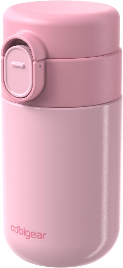 COOL GEAR 2-Pack 8 oz Purse Bottle Stainless Steel Water Bottle, Compact Mini Bottle with Flip Top Lid, BPA-Free, Leak-Resistant, Small Water Bottle for Purse, Travel, On-the-Go (PINK/BLACK) image 5