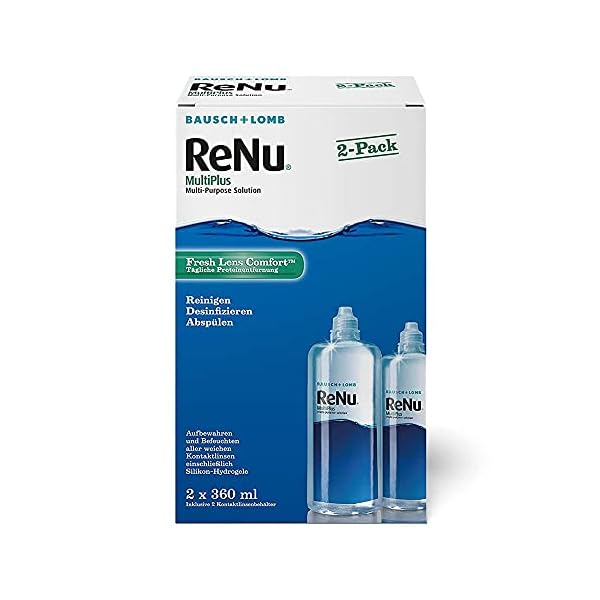 Bausch und Lomb ReNu MultiPlus Kombilösung mit Proteinentferner - Kontaktlinsenreiniger, Aufbewahrungslösung, weiche Linsen, Doppelpack 2 x 360 ml – Bild 4