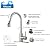 Ufaucet Kitchen Faucets with Pull Down Sprayer, Brushed Nickel High Arc RV Laundry Bar Commercial Sink Faucet, 1 or 3 Hole Stainless Steel Single Handle Faucets for Kitchen Sink with Deck Plate