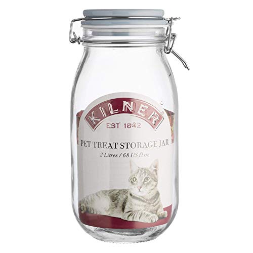 Opslag kat huisdier traktatie voedsel clip top keramische deksel glazen pot pot Cannister KILNER