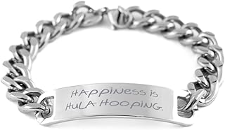 Mugart Fun Hula Hooping, Happiness is Hula Hooping, Hula Hooping Cuban Chain Bracelet from