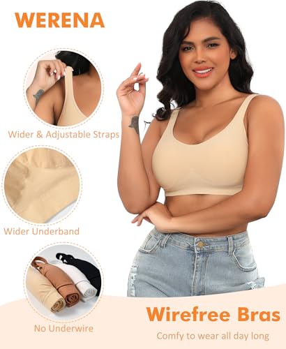 Image of Wireless Sewn in Padded Bras for Women Comfortable Full Coverage Bralettes No Underwire Everyday Tshirt Bra