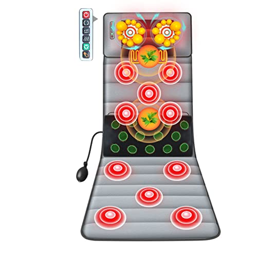 Tappetino massaggiante vibrante per tutto il corpo, massaggiatore per la schiena, per massaggiare la schiena profonda, massaggiatore per sedia per casa o ufficio riscaldamento PadRD Aqiong