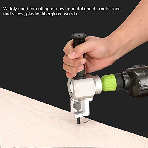 Double Head Metal Cutter Sheet Nibbler Drill, Metal Nibbler Cutter Double Head Wood Saw with Wrench, Electric Metal Cutter - Image 2
