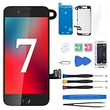 for iPhone 7 Screen Replacement With Home Button 4.7” Black, 3D Touch LCD Display Digitizer Full Ass