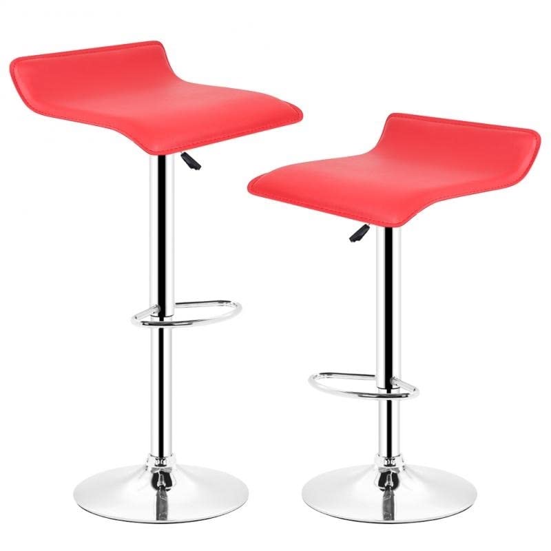 Tabourets de bar pivotants rouges lot de 2 TUSUOD de cuisine