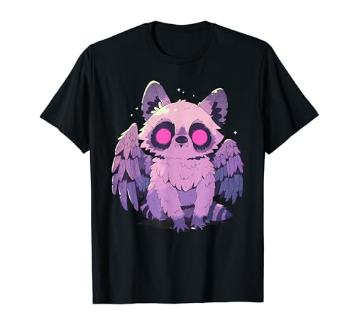 Kawaii Raccoon Pastel Goth Anime Estética Lindo Trashpanda Camiseta