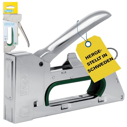 Rapid R14 Handtacker - Kompakter Tacker für Folien und Isolierungen, für Typ 140 Flachdrahtklammern (6-8 mm), Aus Stahl, Ergonomisch, Rückschlagfrei