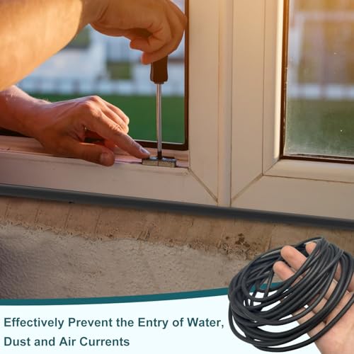 CiShow 15 Meter Fugen Dichtschnur, Ø 4mm/5mm/6mm PE Rundschnur Dichtung, Schwarz Fugendichtschnur, Füllschnur, Hinterfüllschnur, Fugendichtband, Fugenfüllprofil für Spalt, Fuge Beton Füllung