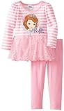 Disney Girls' Sofia 2 Piece Stripe Long Sleeve Legging Set