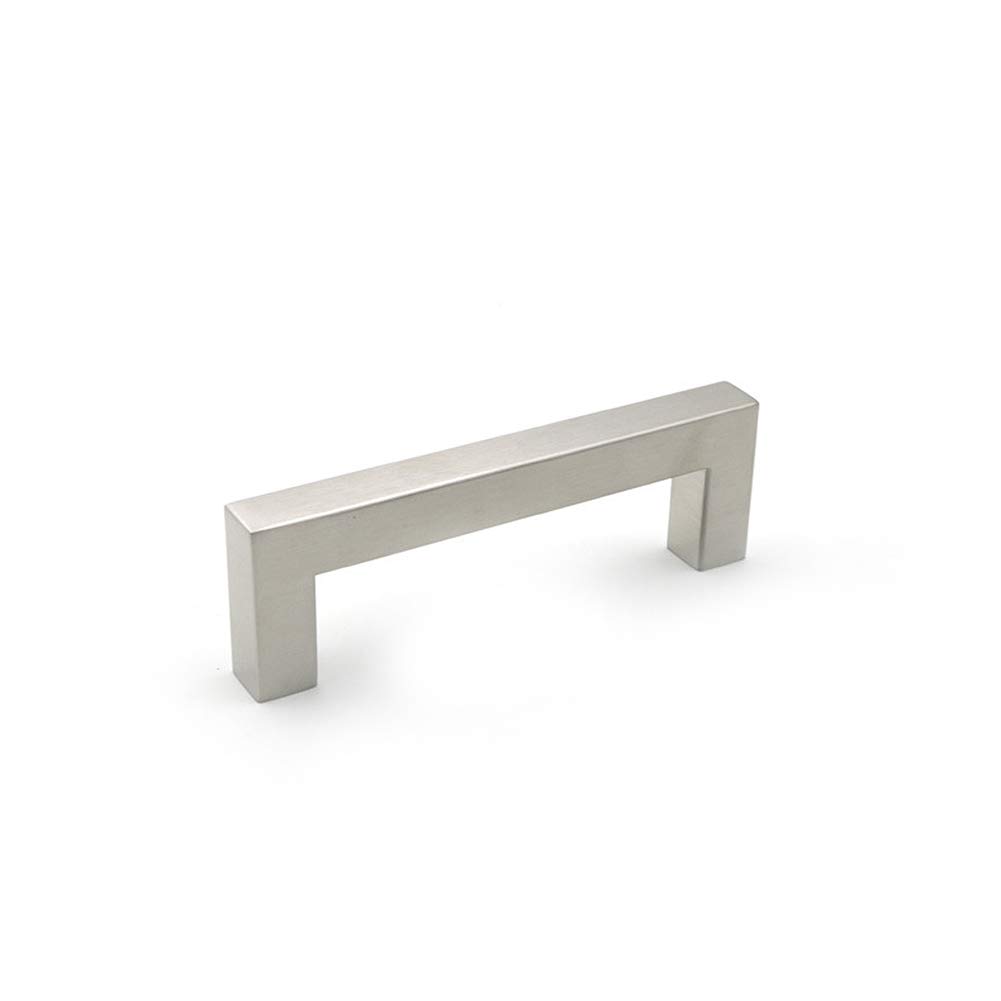 2 pz Quadrato Maniglie per Mobile Acciaio Inox Distanza Fori 96 mm Maniglie per Cucina, Argentate