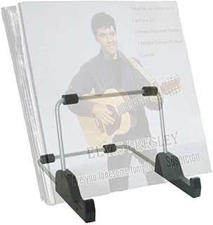 Desktop Vinyl Record Storage Holder, Vinyl Record Display Stand and Cleaning Device Drying Rack – Vinyl Plastic and Silicone top Rack Holds up to 6 Album Lp’s - for 12" and 7" Records - no Record