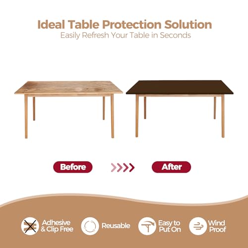 SereneGrace Elastic Table Cloth, 36x60 Inch Reusable Spandex Fitted Stretch 4-Foot Rectangle Table Cover for Dining Room, Banquets, Events, Craft Displays, Parties, Picnic, Windproof, Brown by SereneGrace - Image 6