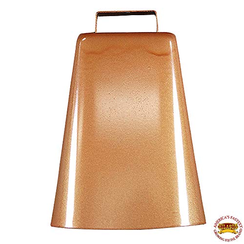 Hilason 6.5 Inch Western Rodeo Bull Riding Copper Plated Steel Bull Bell #TOP1