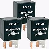 156700-1020 (3-Pack) 12V 30A 4-Pin SPST Automotive Relay Compatible with Denso Toyota Honda HVAC Systems Restores Blower Motor Fan Airflow