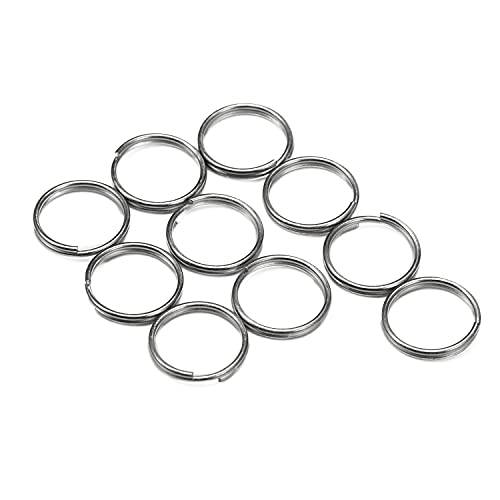 Supper999 10pcs Titanium Ti Matte Key Chain Key Ring Split Ring Size S 10mm 0.4