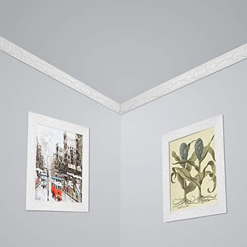 NeatiEase Wallpaper Border,Flexible Molding Trim Self Adhesive, 3.6 cm (W) x 5 m (L) Peel and Waterproof Stick Crown Molding Ceiling Molding, Wall Trim for Home Decor (White)
