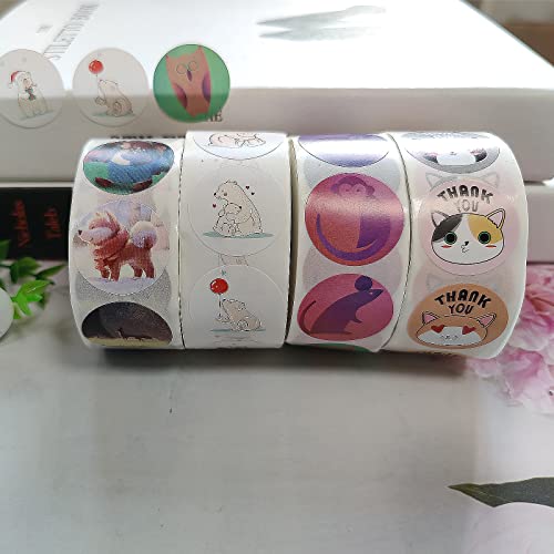 2000 Pcs Incentive Stickers For Teachers Cartoon Animals Stickers Fun Stickers Reward Stickers For Teacher Encourage Student Round Motivational Sticker For Kid (4 Rolls,500 Labels/Roll) (Vivid Style) #TOP6