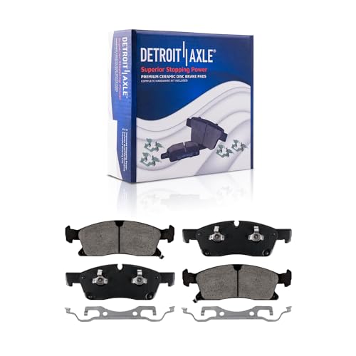 Image of Detroit Axle - Front Brake Kit for 2011-2020 Jeep Grand Cherokee | Dodge Durango, Disc Brake Rotors Ceramic Brakes Pads Replacement 13.78 inch inch Front Rotors