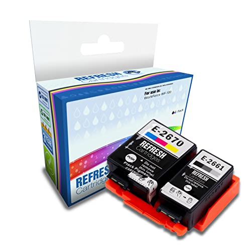 Refresh Cartridges Remanufactured Set of 2 Ink Cartridge Replacements for Epson 266 and 267 Tri-Colour (C13T26614010 / C13T26704010)