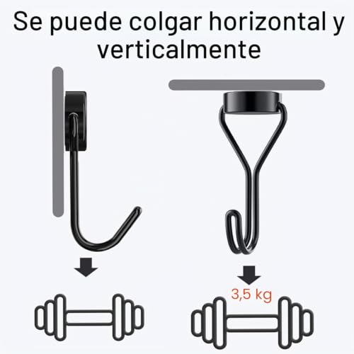 Miniatura 3 de Euzuxu 8 Piezas Imanes Ganchos Magnéticos, Para Cocina, Gadgets, Dormitorios, Taquillas, Oficina, Frigoríficos, Colgar Luces Decorativas