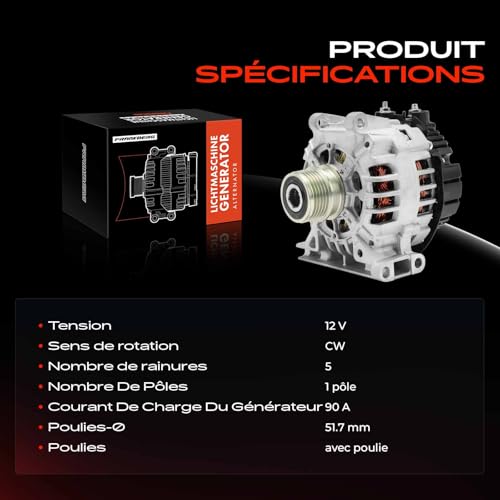Alternateur 90A haute performance compatible Classe A W168 référence SG9B037