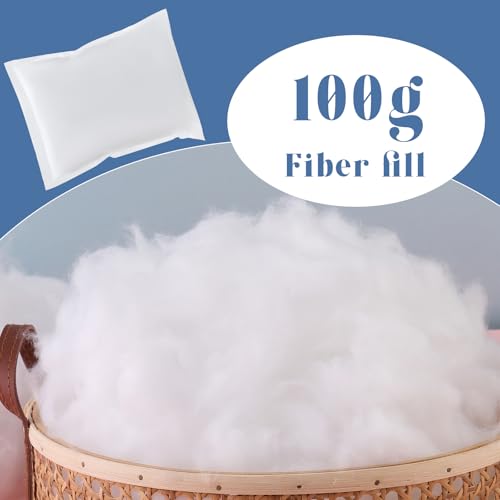 ZXIIXZ 3.5oz Polyfill Stuffing, Polyfill Stuffing Premium Fluff Fiber Filling Stuffing for Crochet, Soft Down Feather Stuffing for Stuffed Animal Home Stuffing DIY Crafts /100g