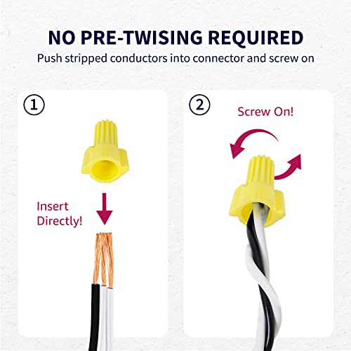 image for ZONE INDUSTRY CORP. 500 PCS Yellow Winged Wire Connectors, AWG 18-10, 