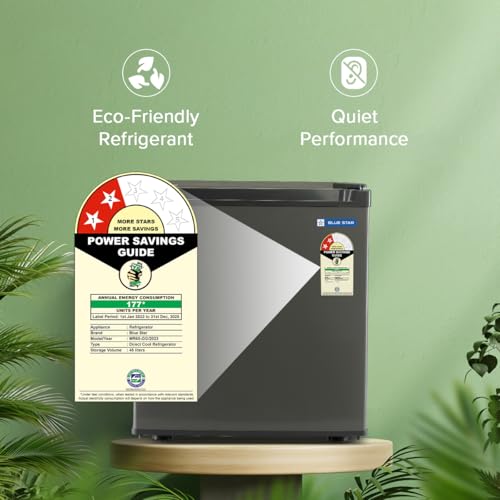 Image of Blue Star Bluestar 45 Ltr, 2 Star, Mini Refrigerator with Freezer, Direct Cool, Grey, MR60-GG