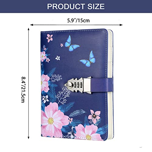 NectaRoy Lock Journal Lockable Diary, PU Leather Cover Writing Notebook with Combination Lock, Travel Journal with Lock - Image 2