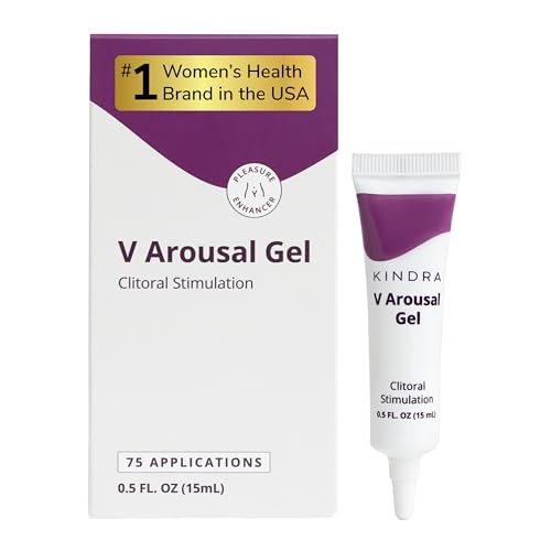 Kindra V Arousal Gel Silicone and Water Based pH-Balanced Clitoral Stimulating - Heightens Intimate Desire, Arousal, Sensitivity - Long-Lasting Tingling, Warming, Doctor-Recommended - 75 Applications