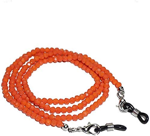 Round Beaded Eyeglasses Chain for Women, Sunglasses Chain, Reading Glasses Holder,Lanyard for Face Mask, Crystral Glass Beads, Sunglasses, Goggles and Eyeglasses, Color- Coral Pink-image-3