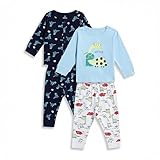 Mothercare Boys Dino Printed Full Sleeve 4-Piece Top and Pyjama Set - Blue/Navy Amazon Deal