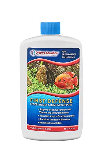 DrTim's Aquatics First Defense Aquarium Stress Relief & Immune Support, Freshwater (16 oz - treats 960 gallons)